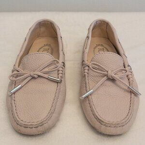 TOD'S Pink Leather Gommino Driving Loafers Shoes Size 35.5 Made in Italy